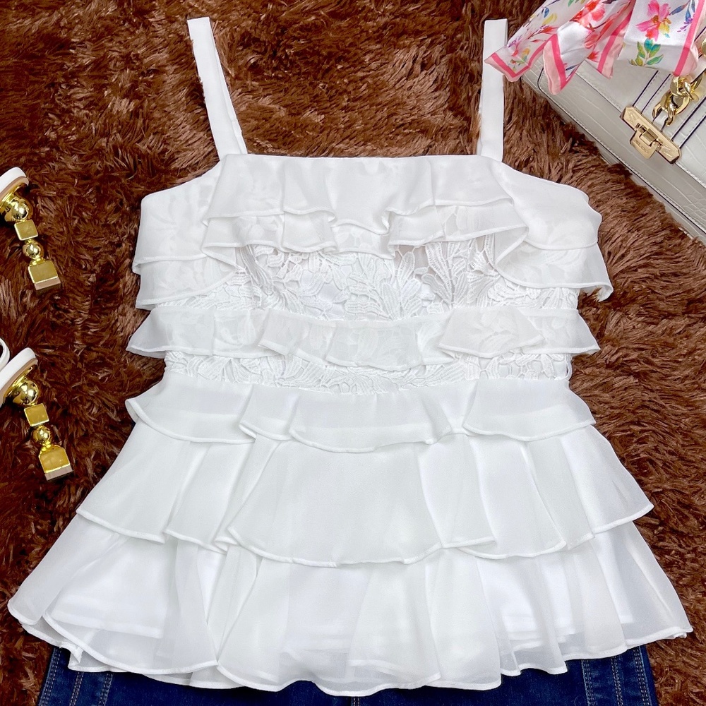 NEW! Lilly Pulitzer Olive Resort Tiered Ruffle Top - Picture 4 of 16